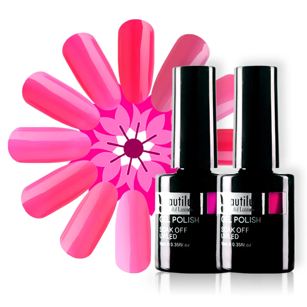 Гель лак для нейл арта Beautilux 1 шт. фиолетовый розовый неоновый цвет ногтей