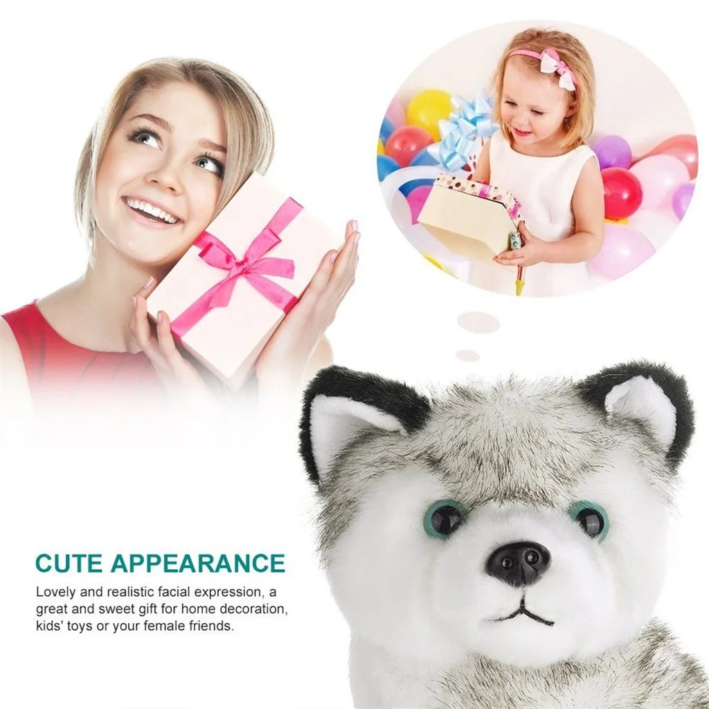 Cute Siberian Husky Dog Plush Toy Soft Kawaii Animal Cartoon Pillow Lovely Gift Suffed Doll for Christmas Gift #B