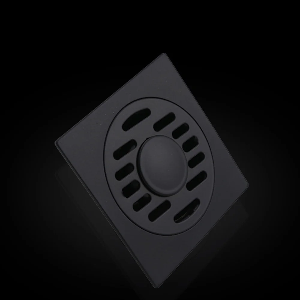 Fashion Black Bathroom Drain Cover Durable Stainless Steel Shower Drain