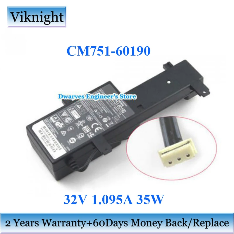 

Genuine CM751-60190 32V 1.095A 35W AC Power Adapter for HP CM751-60045 OFFICEJET PRO 8600 8620 PRINTER Adapter Charger