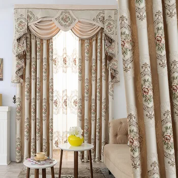 

High Precision Yarn Dyed Embossed Jacquard with High Shading and Heat Insulation Curtains for Living Room Luxury European