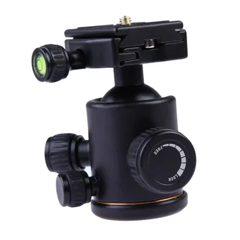 

Tripod Head Univeral Portable Mount 360 Degree Rotation Monopod Accessories Black Aluminum Alloy Ballhead QR Plate Adjustable