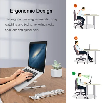 

Portable foldable laptop stand Ergonomically adjustable aluminum laptop stand for Mac Book Air Pro 10-15.6” laptop stand