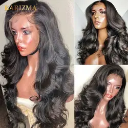 Объемная волна Remy бразильские волосы полный шнурок человеческих волос парики для черных женщин 180% плотность 8 дюймов-26 дюймов полный парик