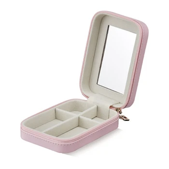 

Casegrace Korean Creative Small Jewelry Box Portable Travel Jewelry Box Leather Earrings Necklace Lipstick Makeup Storage Box