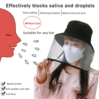 

Protective Transparent Mask With Removable Protection Cap Anti-fog virus Saliva Face Masks Windproof Fisherman Hat