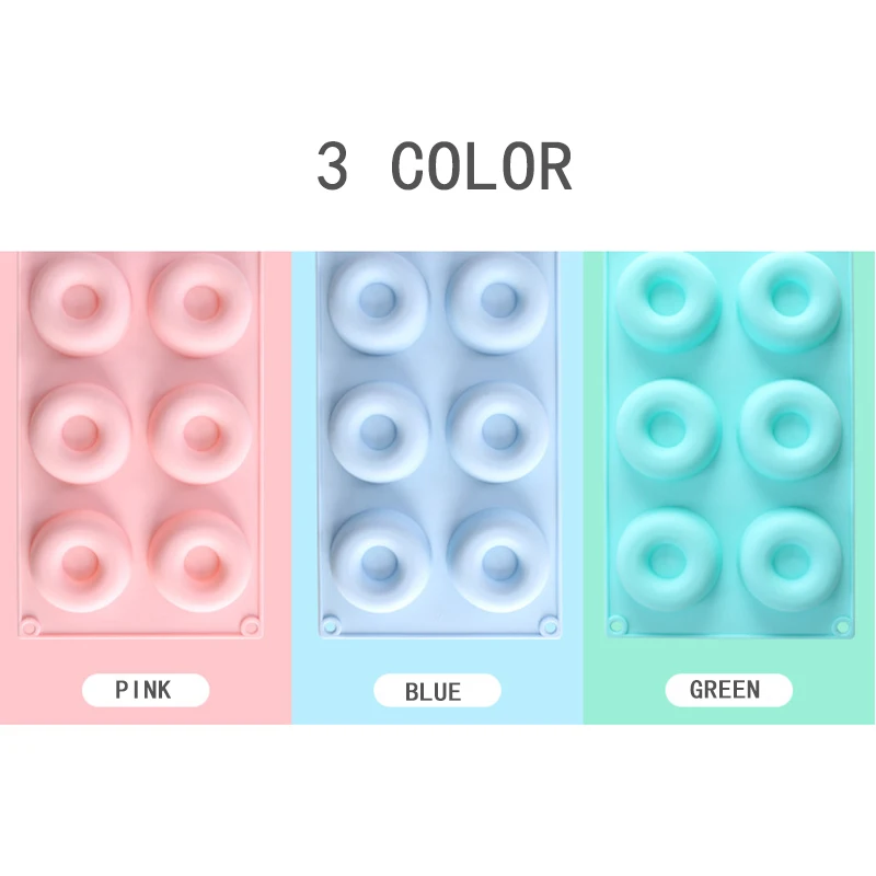 6 Grid Silicone Mould Kitchen Bakery Donut Baking Pan Non-Stick Mold Dishwasher Decoration Tools Home DIY Handmade Making Molde