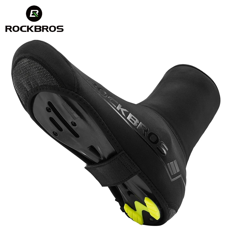 ROCKBROS Cycling Shoe Covers Winter Windproof Warm Half Overshoes Black 