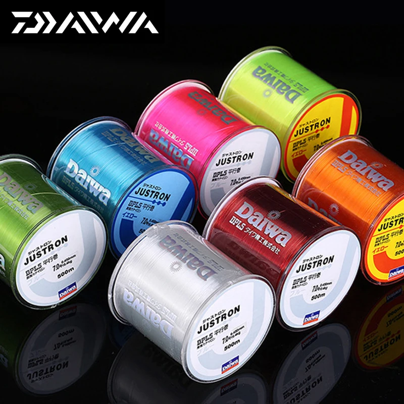 Daiwa 500m Fishing Line Justron Nylon Super Strong Wear-resistant 2LB - 40LB 7 Colors Japan Road pole nylon line for sea poles Daiwa 500m Fishing Line Justron Nylon Super Strong Wear-resistant 2LB - 40LB 7 Colors Japan Road pole nylon line for sea poles