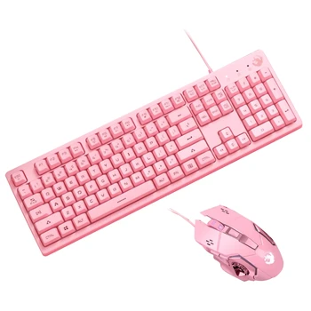 

Wired Mechanical Keyboard Gaming Mouse Noise Reduction Headphones Round Mouse Pad Computer Laptop Accessories for Office