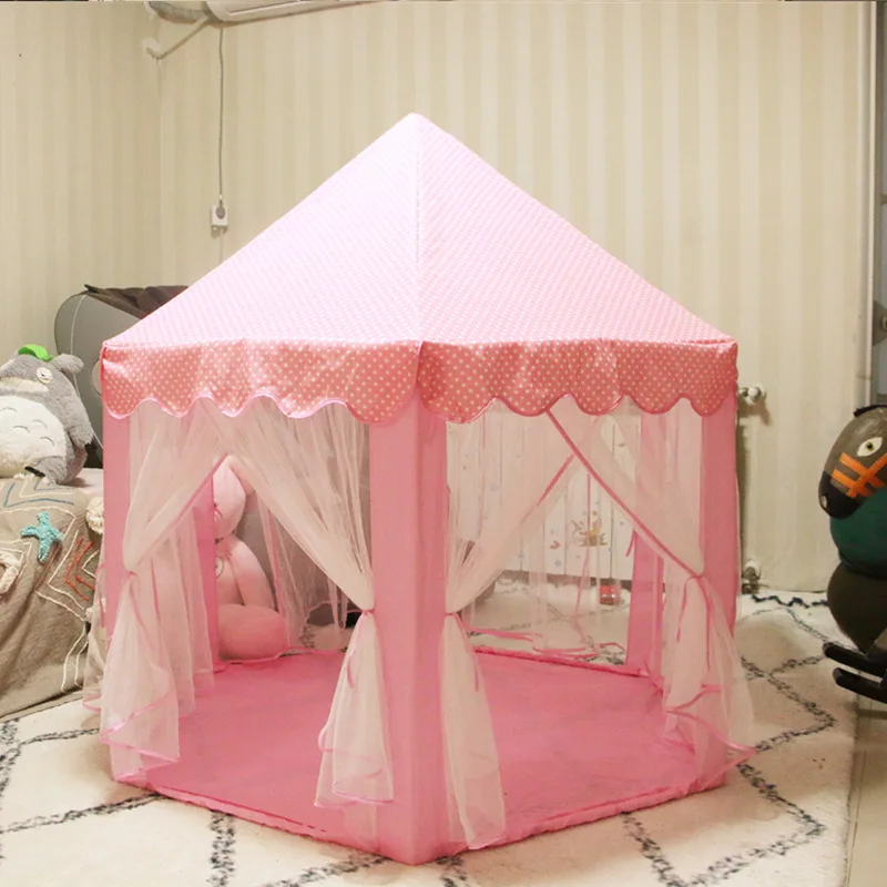 Девочка принцесса замок складной палаточный домик для Бала Дети Играя игрушки для сна детский тент Крытый Открытый Портативный тент