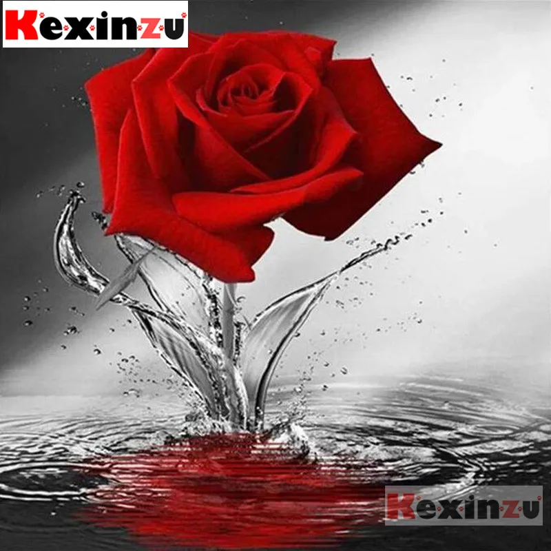 

5D DIY Full Square Drill new Diamond Painting"Red rose"3D Embroidery Rhinestone Cross Stitch 5D Home Decor K00700#@