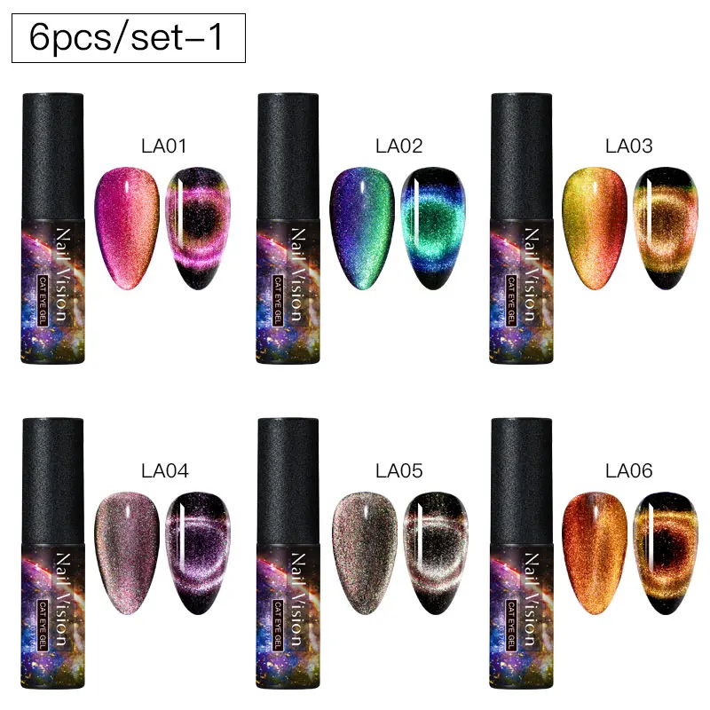 Nail Vision 9D Хамелеон для использования с магнитом набор гель-лаков для ногтей 5 мл длительный Сияющий лазер кошачий глаз дизайн ногтей гель лак DIY маникюр