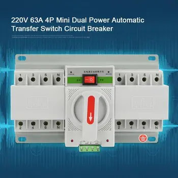 

1 Pcs 220V 63A 4P Mini Dual Power Automatic Transfer Switch Circuit Breaker Transfer Switch