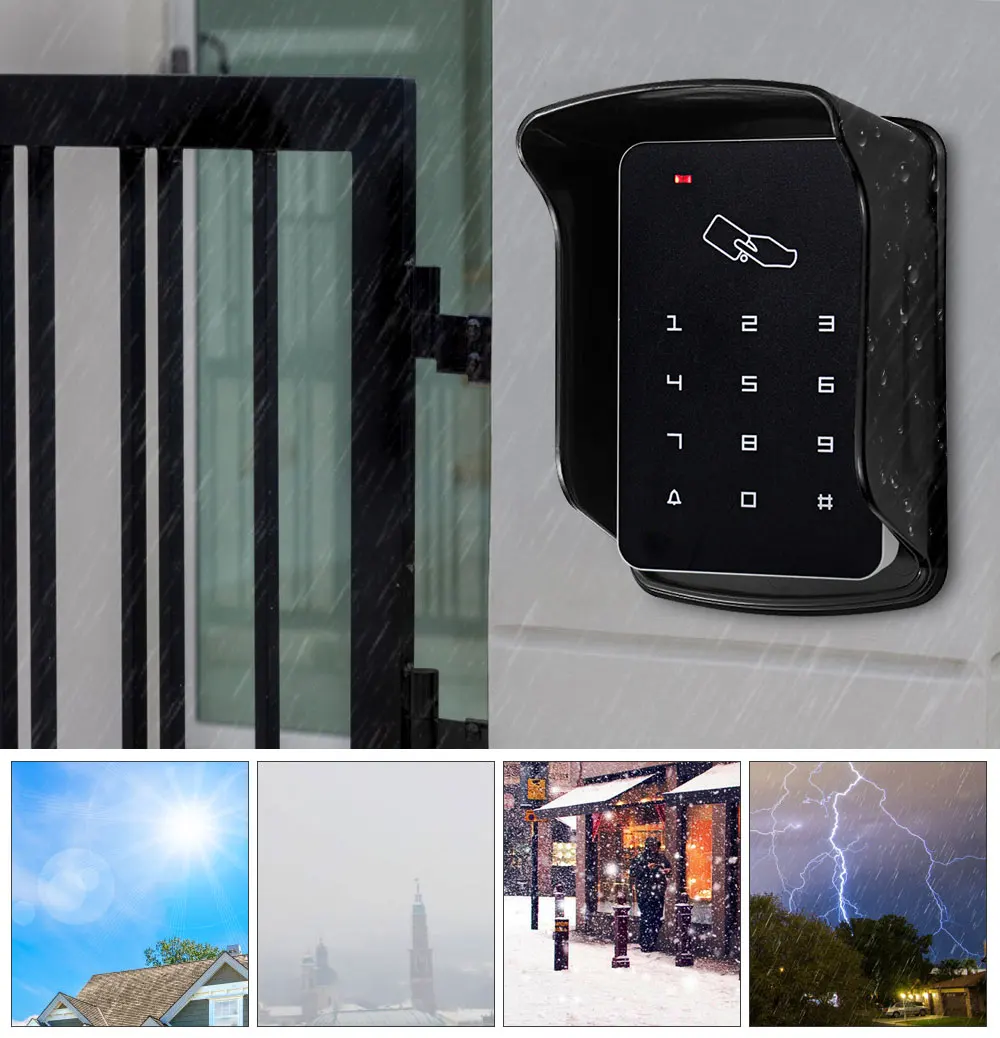 OBO Access Control Keypad RFID Keyboard Waterproof Outdoor Cover 125KHz