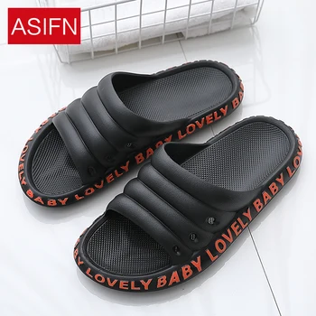 

ASIFN Men Slippers Beach Flip Flops Summer House Couple Indoor Slides Home Bath Non-slip Outdoor Male Slides Zapatos De Hombre