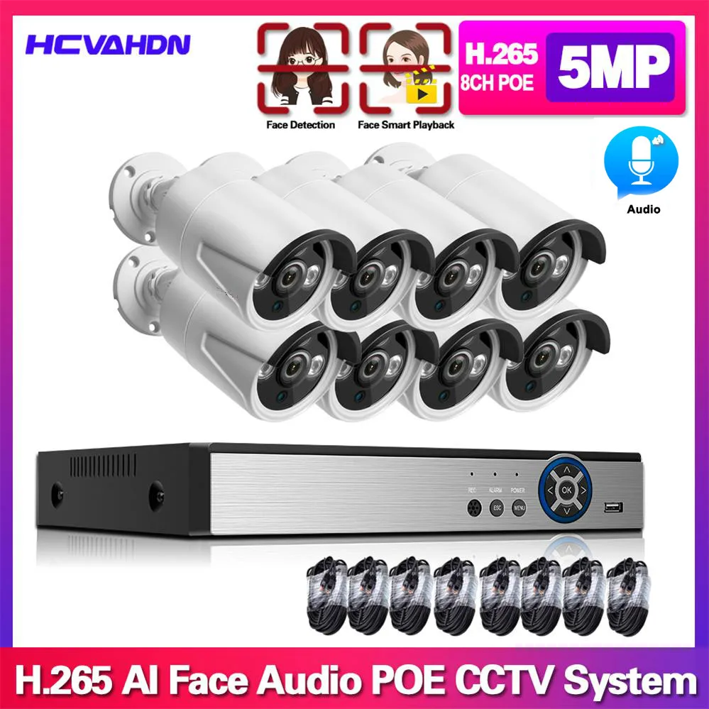 Камера видеонаблюдения HCVAHDN H.265AI 8 каналов 5 Мп NVR HDMI Мп|Система наблюдения| |