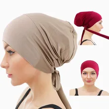 

Muslim Cotton Pre-Tied Turban Chemo Caps Women Hat Headwear Headscarf Sleeping Hat Head Cover Hair Loss Scarf Wrap Bandana