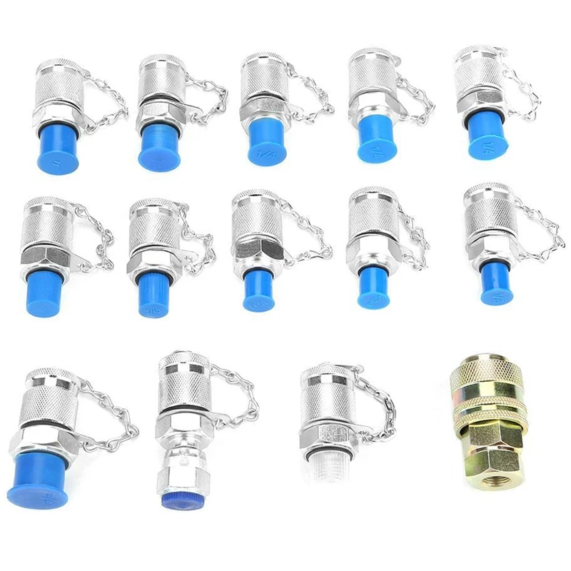 

14Pcs Hydraulic Pressure Test Point Testing Coupling Adapter Set for Hydraulic System Kit