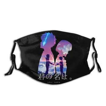 

Japanese Anime Your Name Filters Inside Reusable Face Mask Vintage Style Respirator Muffle Sunproof Protection Cover