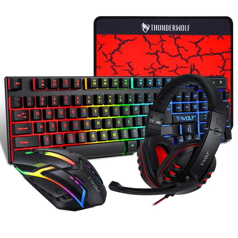 Проводная клавиатура и мышь Φ 104 колпачки клавиш с RGB подсветкой - Цена: 3 900,72 - 6 032,93 руб.