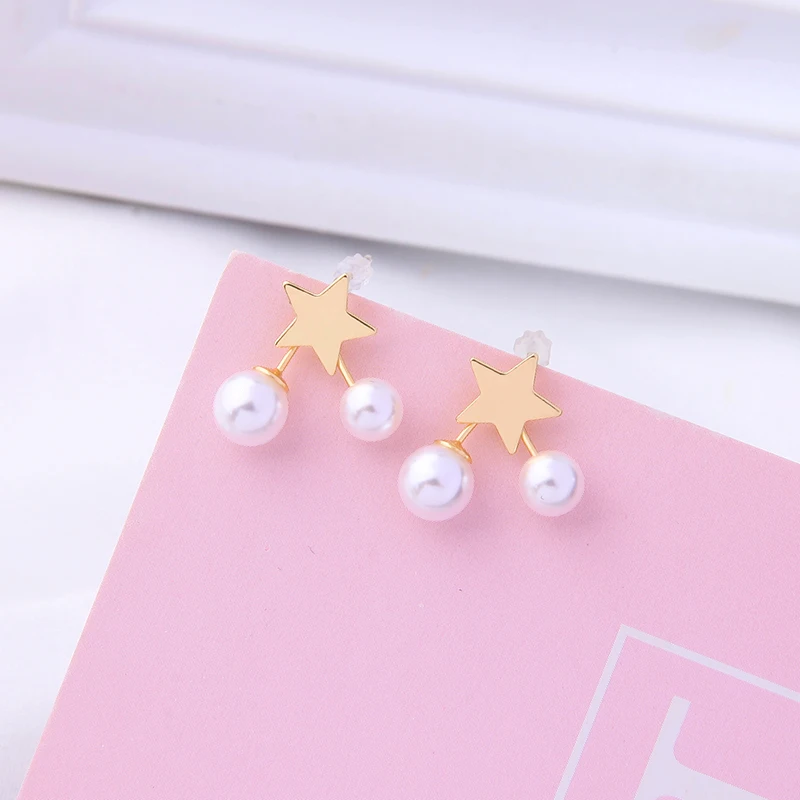 Серьги-гвоздики золотистого цвета с акриловым жемчугом, модные минималистичные стильные женские новые трендовые серьги