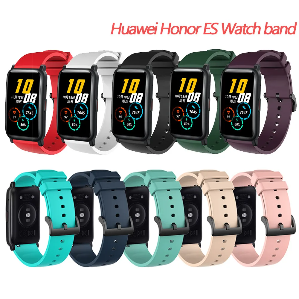 Ремешок силиконовый для смарт-часов Huawei Honor Watch ES спортивный мягкий | Ремешки для часов -1005001474153946