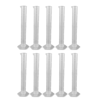 

50Ml Measuring Cup Plastic Transparent Graduated Cylinders Laboratory Kitchen Measure Tool School Lab Accessories 10Pc
