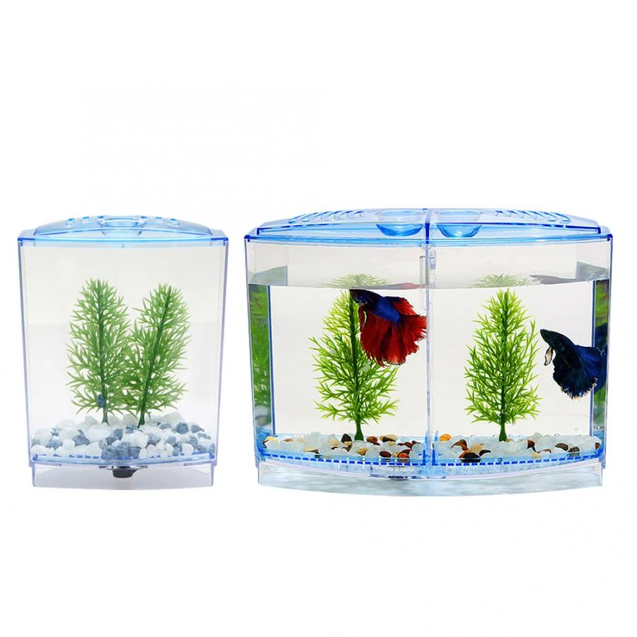 金魚鉢ミニ水槽水族館透明水植物繁殖孵化インキュベーター液晶ランプ水槽の装飾 水槽 タンク Aliexpress