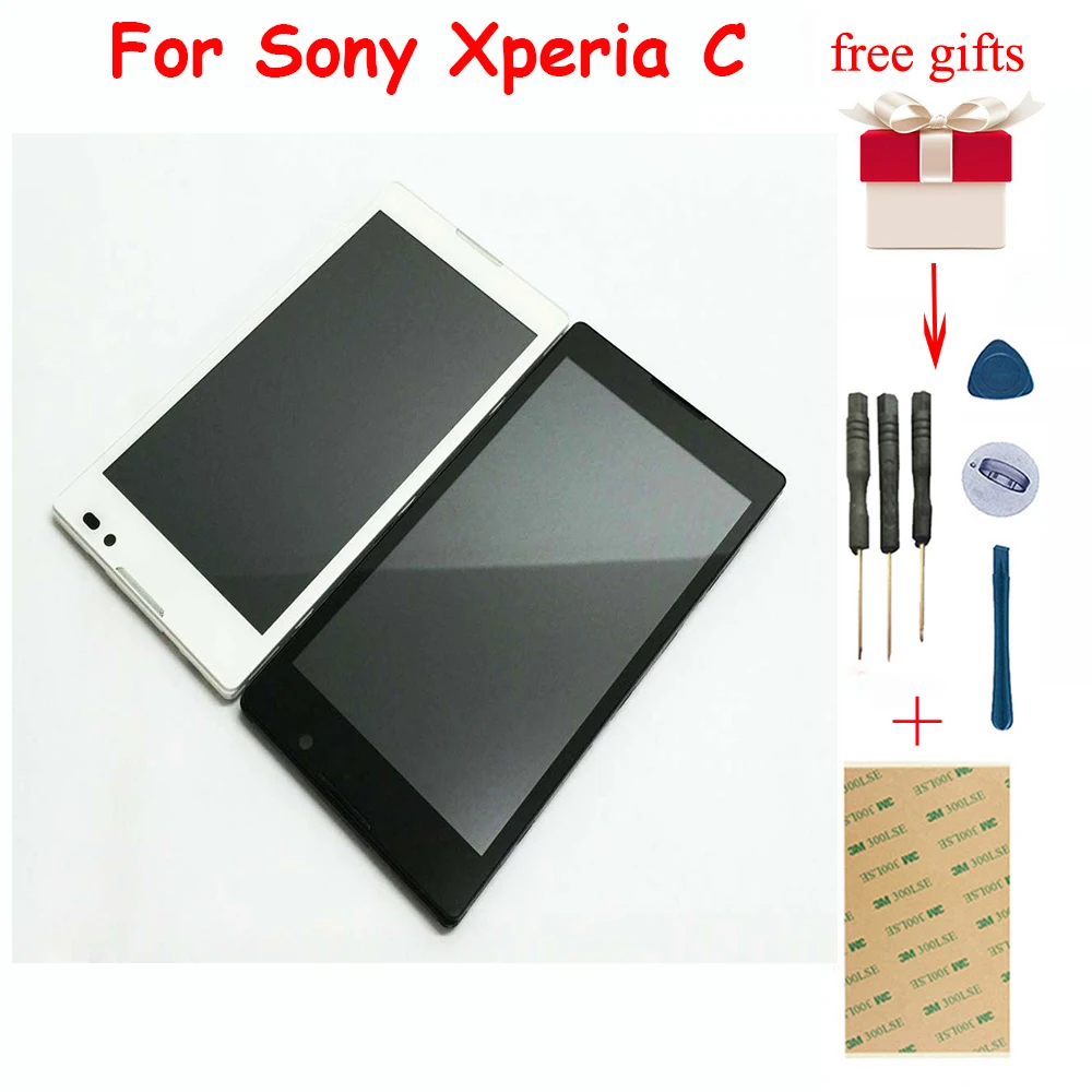 ЖК-дисплей для Sony Xperia C S39h ЖК-экран C2304 C2305 сенсорный экран дигитайзер панель в