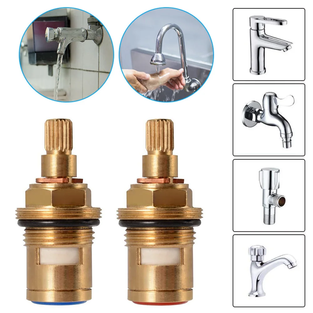 Universal Replacement Tap Valves Brass Ceramic Disc Cartridge Inner Faucet Valve For Bathroom