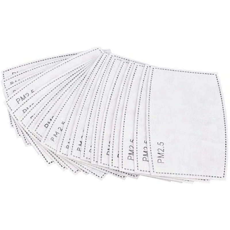 

200Pcs 6-Layer PM2.5 Activated Carbon Filters Dust Anti-Covering Replaceable Filters elements Adult Mouth Anti Dust