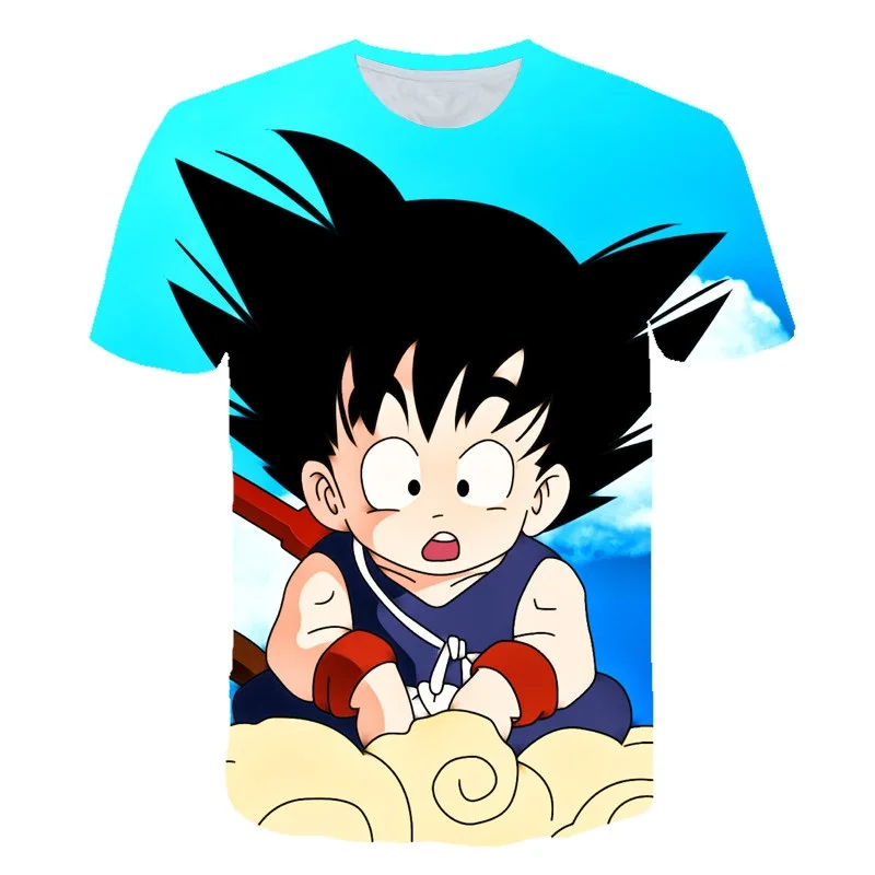 Супер Saiyan/футболка с 3D принтом «Жемчуг дракона» Z Goku, летняя модная футболка, топы для мальчиков, одежда с 3D принтом, Детская футболка с рисунком