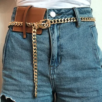 

cross-border accessories simple chain, fashion personality punk metal chain belt body chain monolayer pants chain