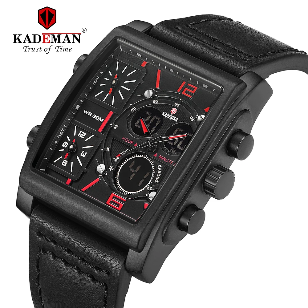 

Kademan luxury fashion artificial leather watch brown strap new men watch top brand luxury watch men watch to luxury brand