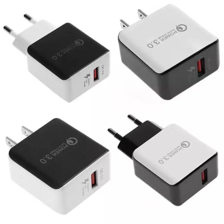 Wholesale High Quality Portable Quick Charge Single USB Wall Charger Adapter QC 3.0 Mobile Phone Travel Fast Wall Charger