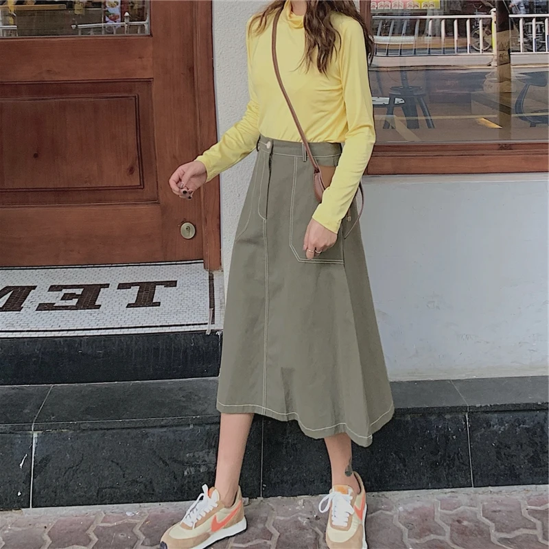 Han edition ins 6646 Новые супер огонь открытый провод юбки трапециевидной формы