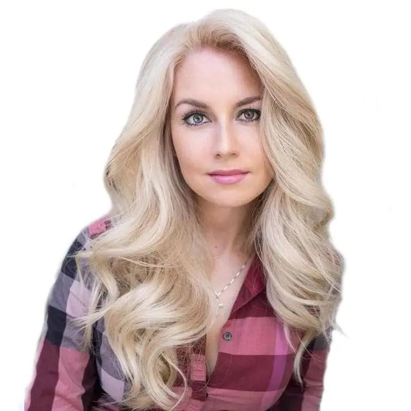 

High Temperature Chemical Fiber Wave Synthetic Women Blond Lace Front Wig for Women Wavy Cosplay Hair Wig