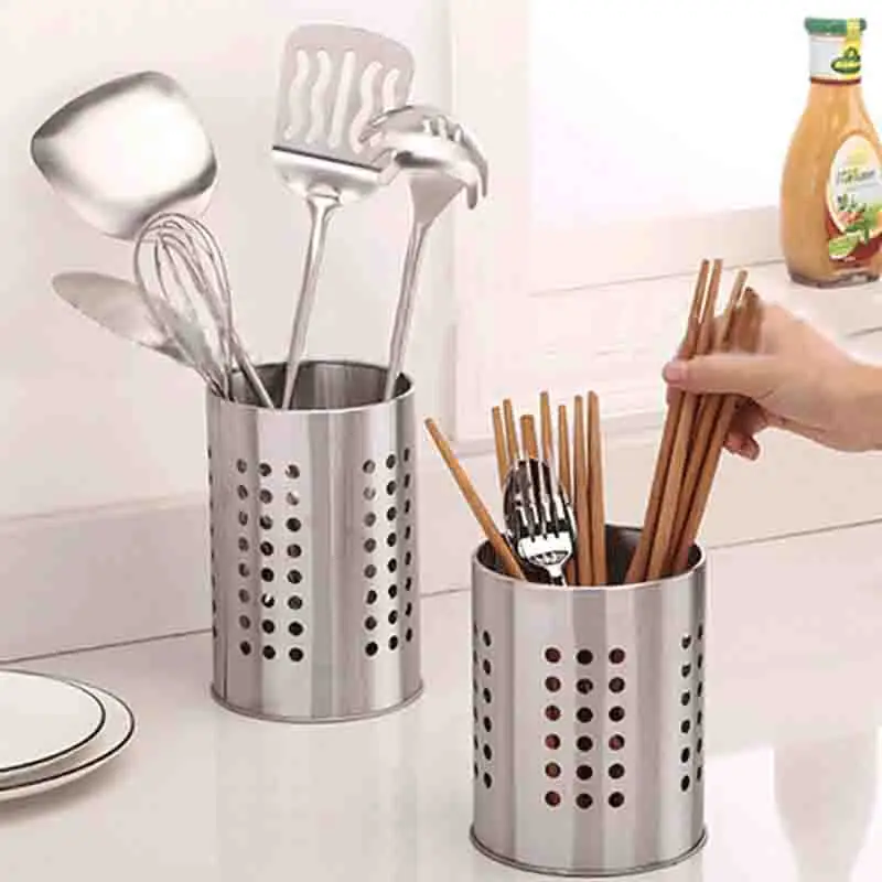 

Top Selling Stainless Steel Cutlery Holder Drainer Storage Spoon Chopsticks Organizer Rack