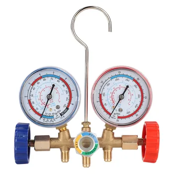 

Refrigerant Air Conditioning Tools AC Diagnostic Manifold Gauge Set with 3 Hose and Hook Kit for R502 R-12 R-22 small containers