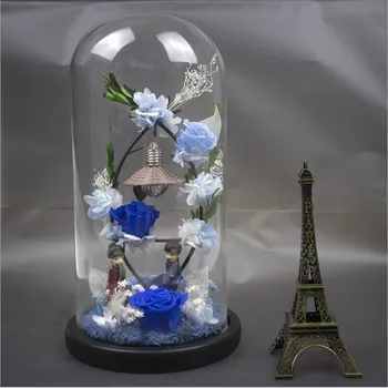 

12*30cm Black Base Glass Dome Vase Home Decoration Diameter=12cm Height=30cm Glass Cover Friend Gift Wedding Decoration