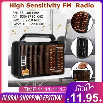 

LEORY RX-608AC DC 3V Portable Full Channel Retro Radio High Sensitivity FM AM SW1 SW2 Radio 4 Band Radio Gift for Old People