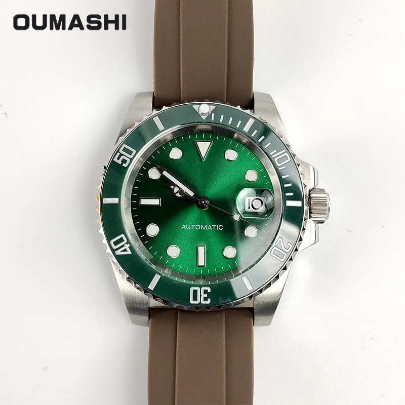 Автоматические Мужские часы 116610ln, нержавеющая сталь, сапфир, 200 м, для плавания, дайвер, механические,, черный, синий, зеленый, OUMASHI, 40 мм - Цвет: p-lvgui