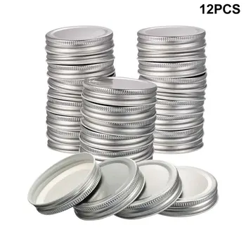 

Leak Proof Kitchen Universal Canning Lids Silver Storage Solid Caps Tinplate Replacement Parts Regular Mouth Sealing Small Home