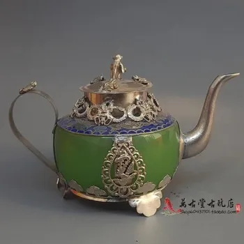 

design Decorate unique design antique monkey phoenix tibet silver porcelain teapot;TBW-0019 tools wedding Decoration Brass