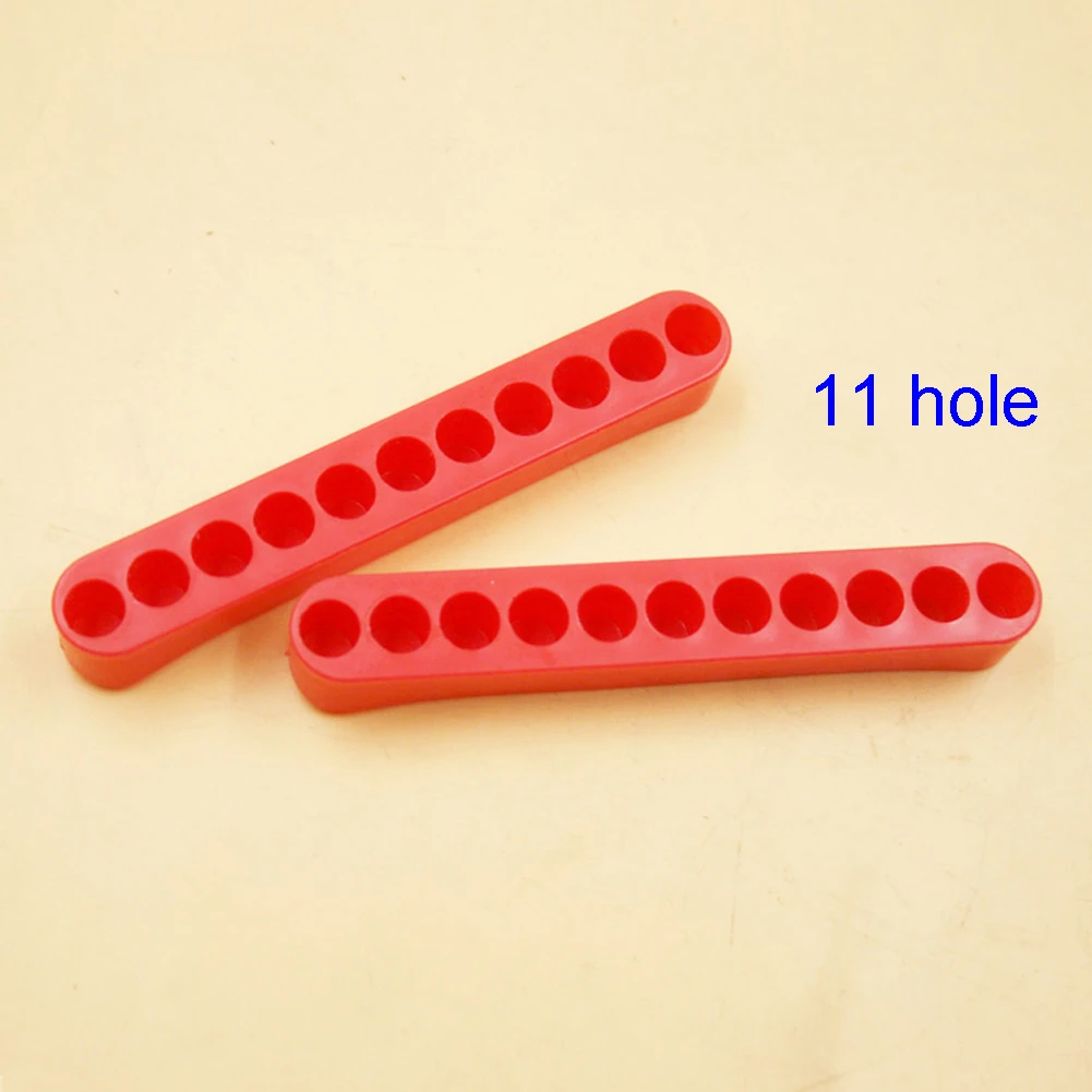 11 Hole Portable Security Neat Long Box Extension Block Screwdriver Bit Holder Storage Hex Handle Durable Red Case Organizer mechanic tool bag