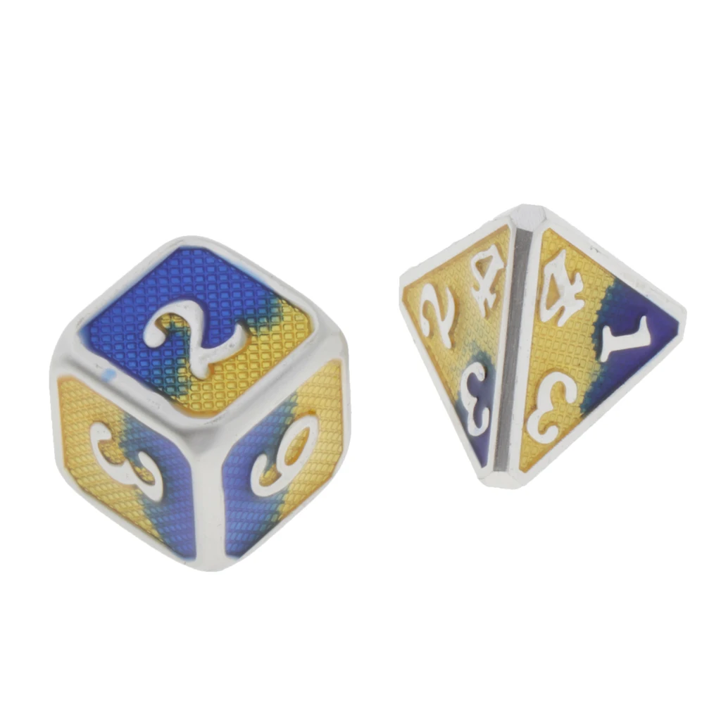 7pcs Embossed Metal Multi-sided Polyhedral Dice Set for Dungeons and Dragons Dice MTG DND RPG Table Games Board Game D20 D12 Set
