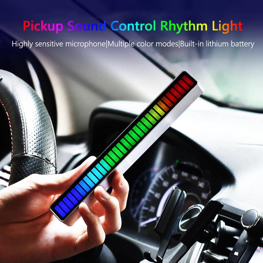 RGB attivato musica ritmo lampada Car Bar controllo del suono LED luci USB  ambientali USB ricaricabile decorazione della luce ambientale colorata