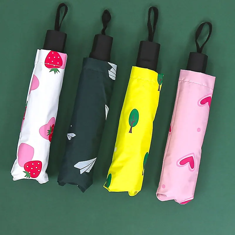 

Creative Rain Or Shine Dual Purpose Umbrella Three Folding Taobao Hot Selling Vinyl Sun-resistant UV-Protection Parasol