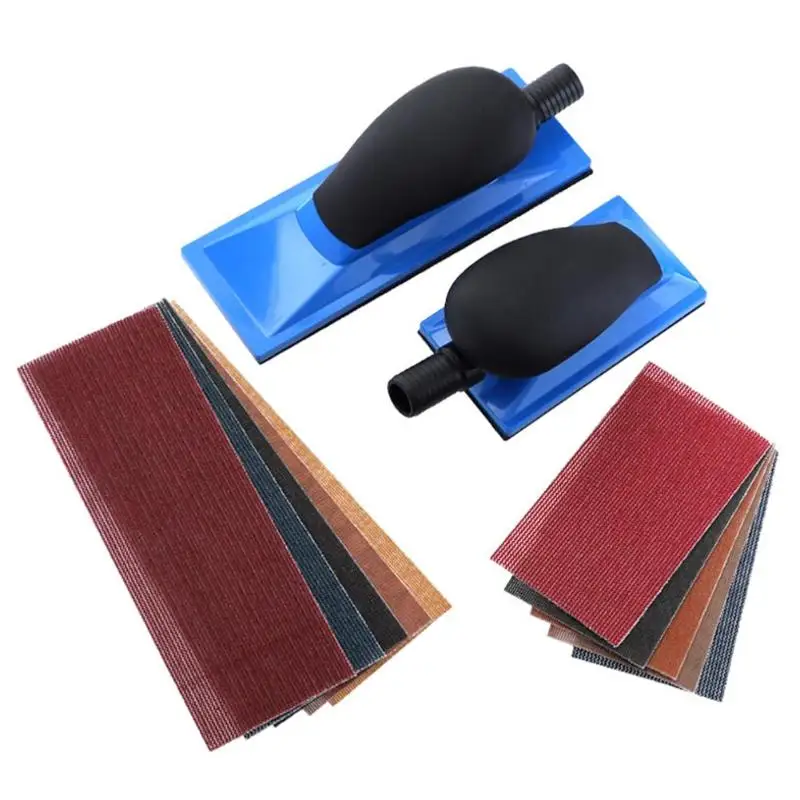  1pc Sanding Block Hand Dust Extraction Sanding Grinding Dust Free Abrasive Tool with Mesh Sandpaper